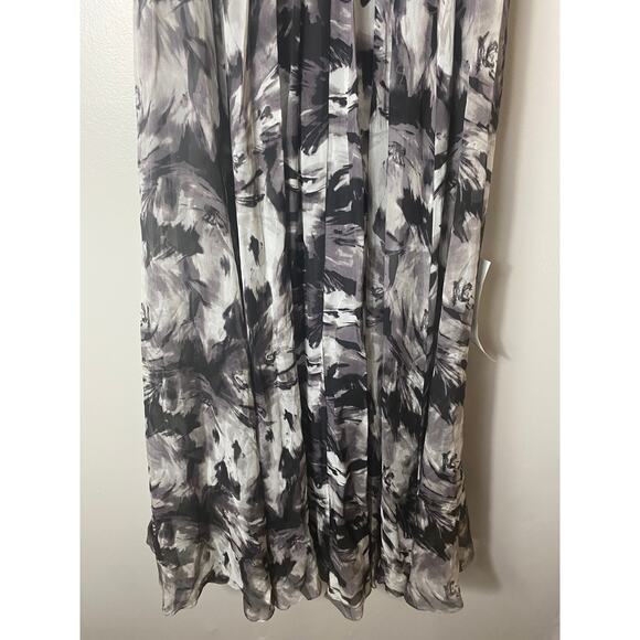 TADASHI SHOJI DRESS 8 GRAY FALL WEDDING GUEST GOWN LONG FORMAL EVENING SILK - Picture 8 of 14